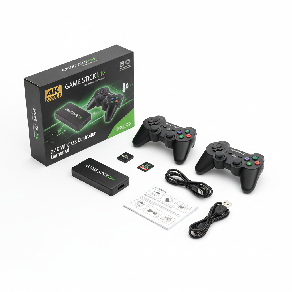 Game Stick Lite 4K Wireless Console - 2.4G Dual Controllers & Classic Games