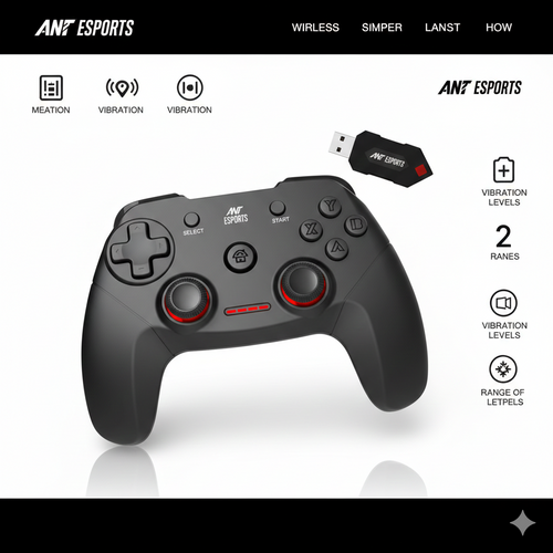 Ant Esports GP300 Pro V2 Wireless Gamepad - High-Performance Controller for PC & PS3