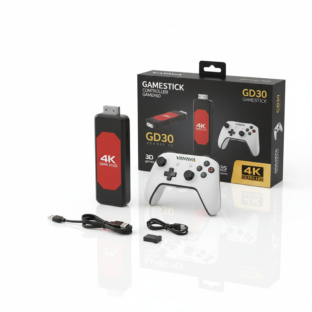 GD30 4K Ultra HD Wireless Game Stick - 3D Games & Double Controllers